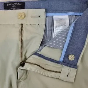 Pantalon Chino Banana Republic Gavin - Taille 32/32 - Kaki Foncé/Beige - Occasion Très Bon État